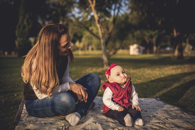 Women sitting in park