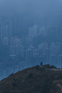 High angle view of cityscape against sky