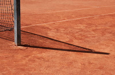 High angle view of tennis court