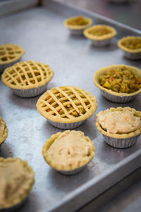 Close-up of cupcakes on table