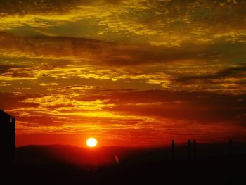 Scenic view of dramatic sky during sunset