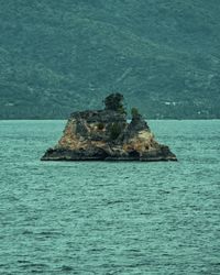 Rock formation in sea