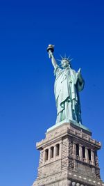 Statue of liberty against clear blue sky