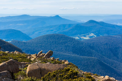 Scenic view of mountains against sky