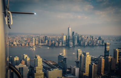 Aerial view of city at waterfront