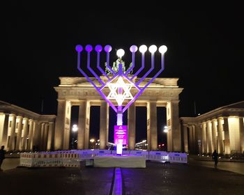 Illuminated building at night