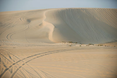 Sand dunes in a desert