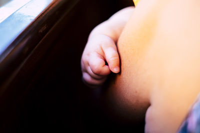 Close-up of hands of a baby