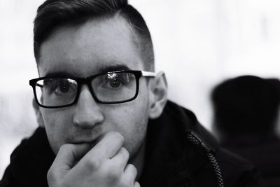 Close-up portrait of young man