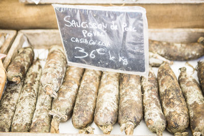 Close-up of food for sale in market