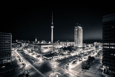 City skyline at night