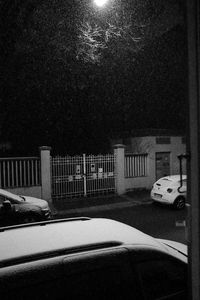 View of city street at night