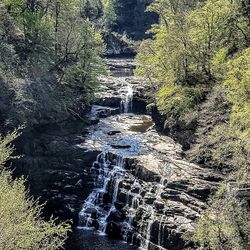 Water flowing through rocks