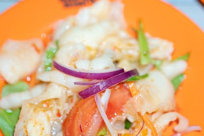 Close-up of fish served in plate