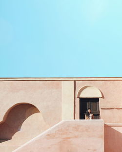 Low angle view of building against clear sky