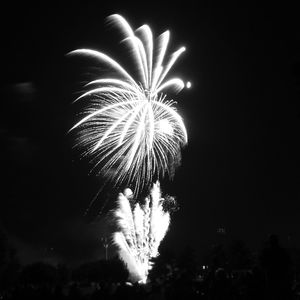 Low angle view of firework display