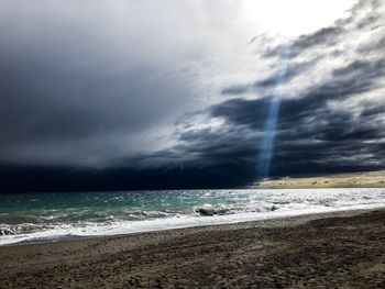 Scenic view of beach against sky