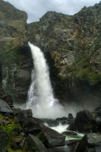 Scenic view of waterfall