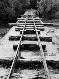 High angle view of railroad tracks