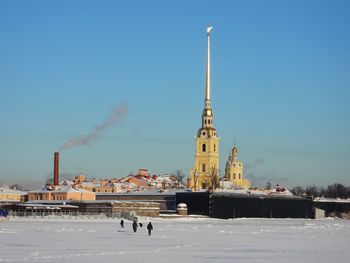 Low angle view of buildings in city