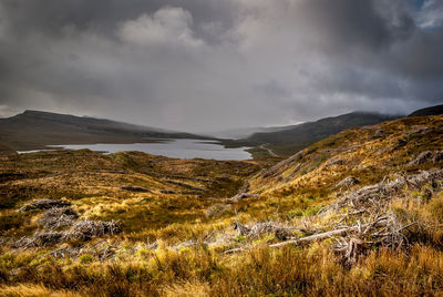 Scenic view of lake and mountains