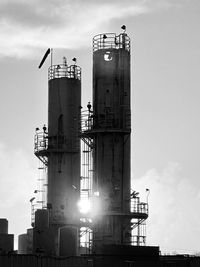 Low angle view of oxygen plant against sky