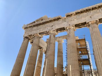 Low angle view of old ruin building