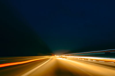 Light trails on highway at night