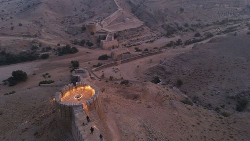 High angle view of a desert