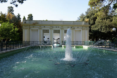 View of fountain in swimming pool