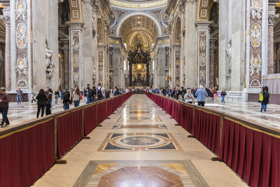 Group of people in temple building