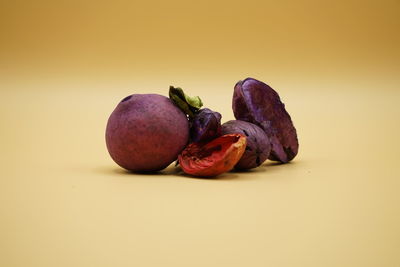 Close-up of strawberries on table