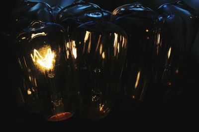 Close-up of illuminated light bulb