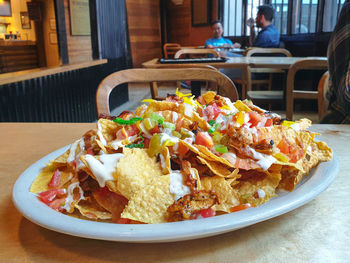 Close-up of food on table in restaurant