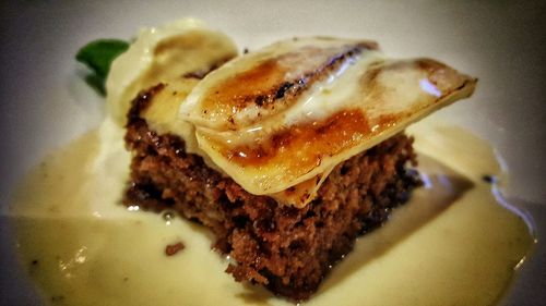 Close-up of dessert in plate