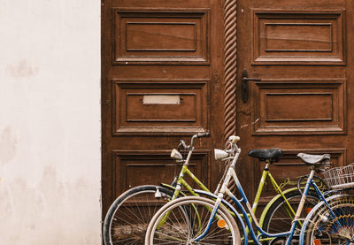Bicycles in old building