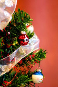 Christmas decoration hanging on tree