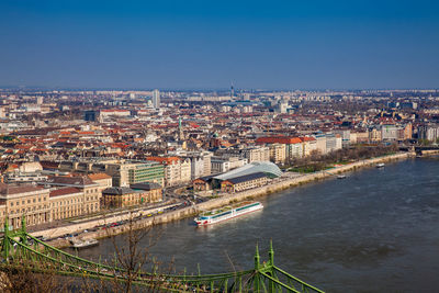 View of the budapest city and danube river