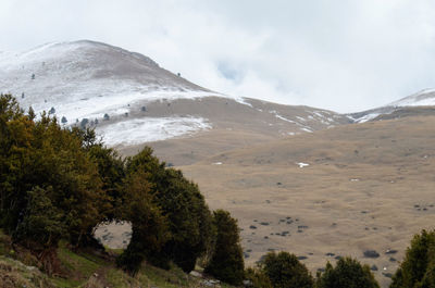 Scenic view of mountains against sky