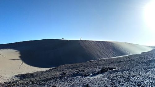 Low angle view of mountain against clear sky