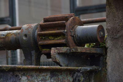 Close-up of rusty machine part