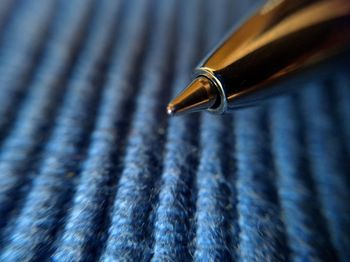 Macro shot of pen on table