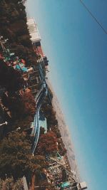 View of multi colored water against clear blue sky