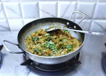 Baingan bharta - mashed eggplant in south asian