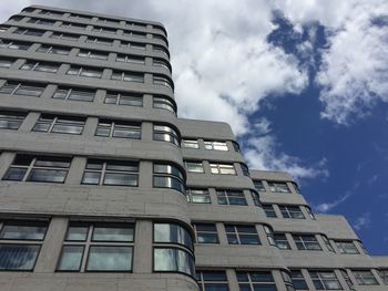 Low angle view of modern building against sky