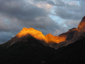 Low angle view of mountain against sky