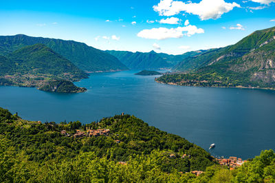 Lake como, photographed by perledo, showing bellagio, castello di vezio, and punta balbianello.