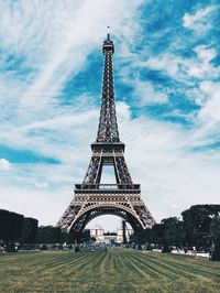 Low angle view of eiffel tower