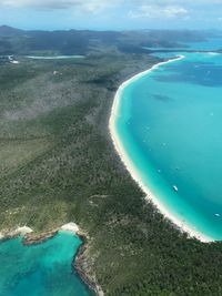 High angle view of sea against sky