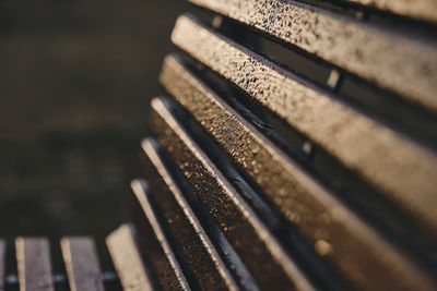 Close-up of old stack of wood